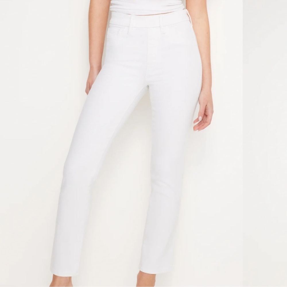 Good American White Pull On Straight Leg Pants